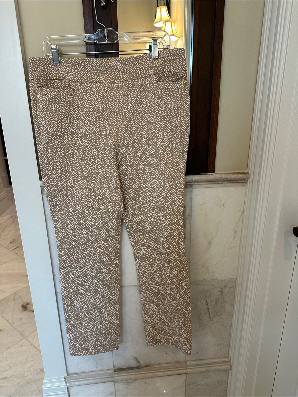 Kim Rogers Beige Speckled Straight Leg Pants